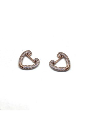 orecchini forma a cuore  in argento con zirconi